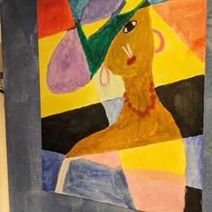 Original abstract paintings of a lady